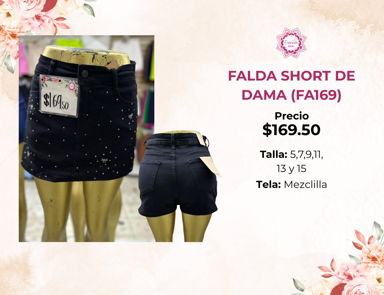 FALDA SHORT DE DAMA (FA169)