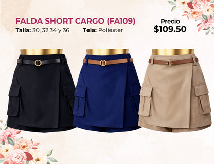 FALDAS SHORT CARGO DE DAMA (FA109)