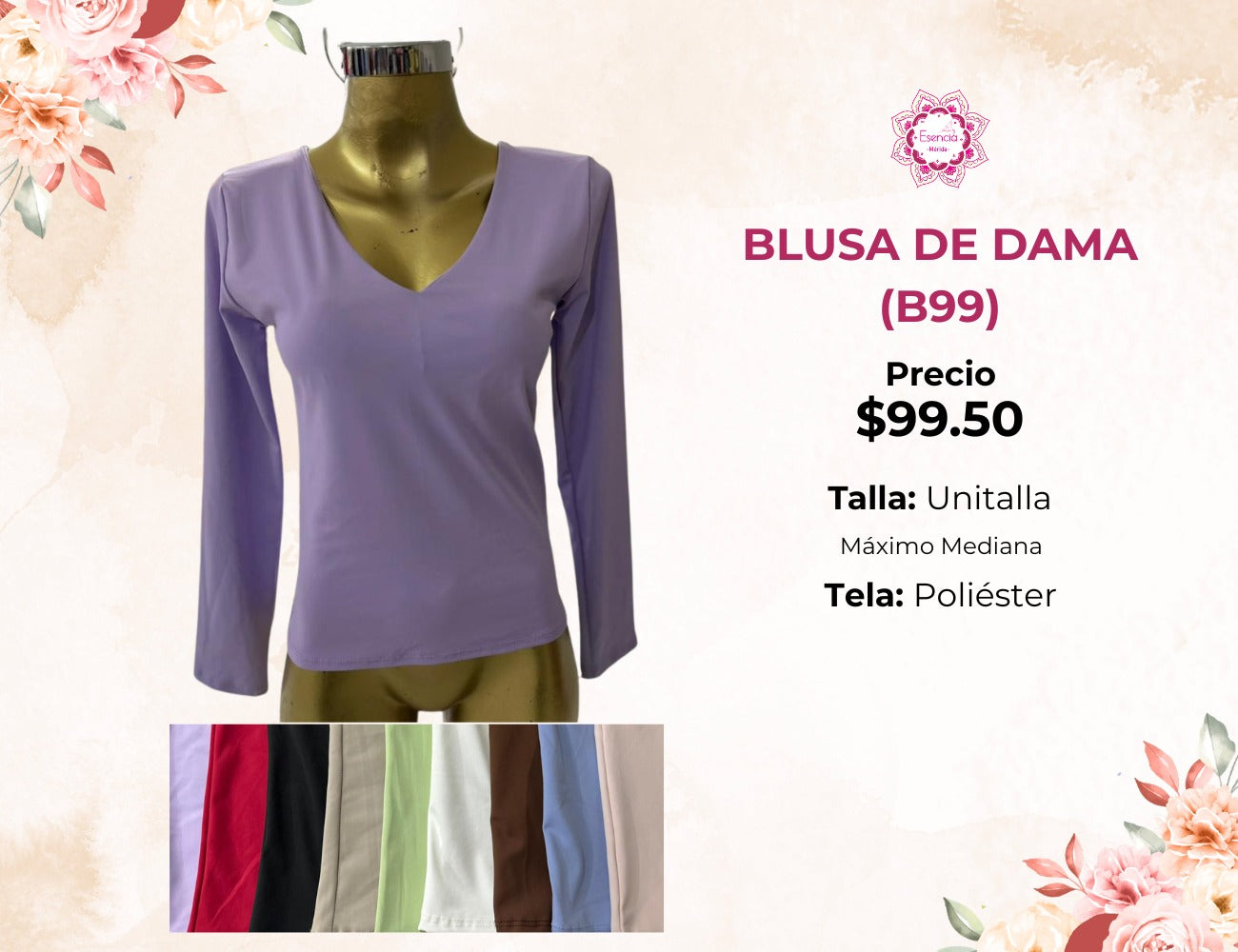 BLUSAS MANGA LARGA PARA DAMA (B99)