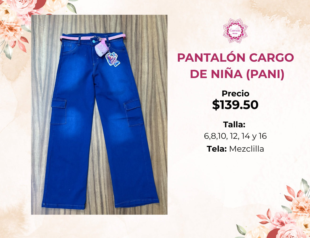 PANTALON DE NIÑA DE MEZCLILLA (PANI)