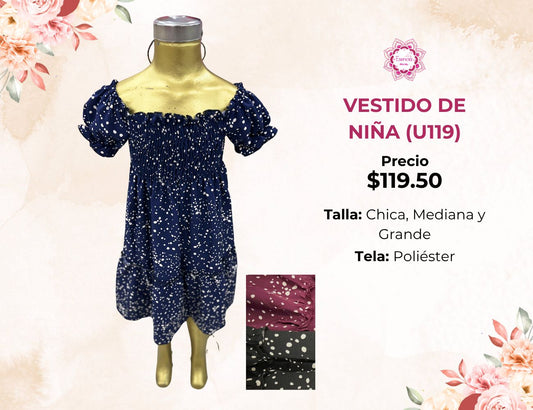 VESTIDOS ESTAMPADOS DE NIÑA (U119)