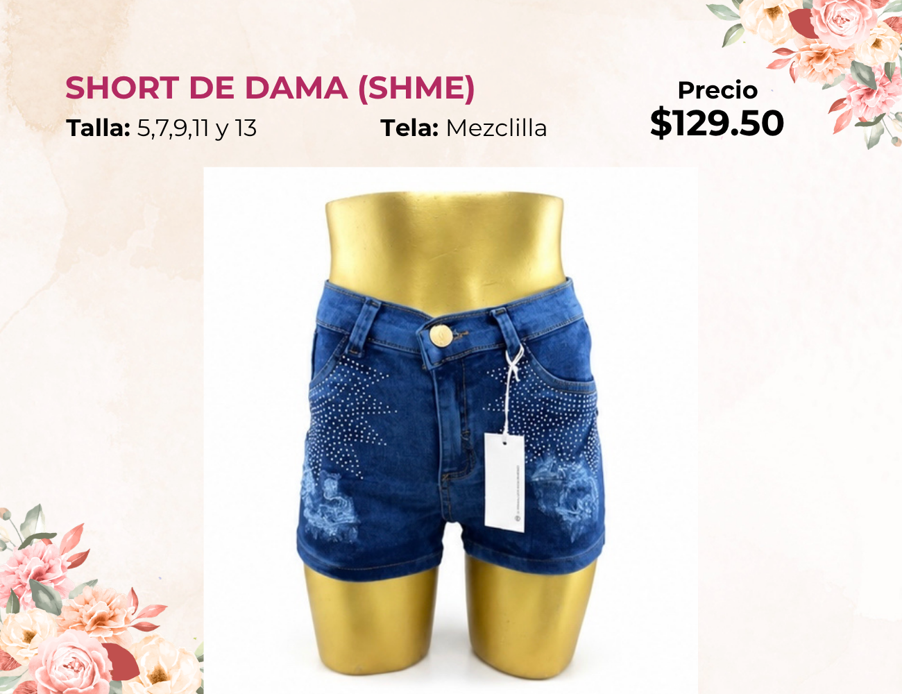 SHORTS DE DAMA CON BRILLOS (SHME)