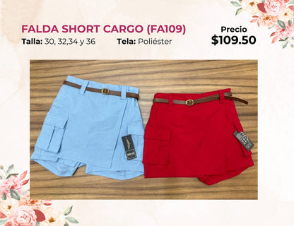 FALDAS SHORT CARGO DE DAMA (FA109)