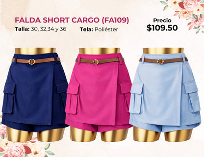 FALDAS SHORT CARGO DE DAMA (FA109)