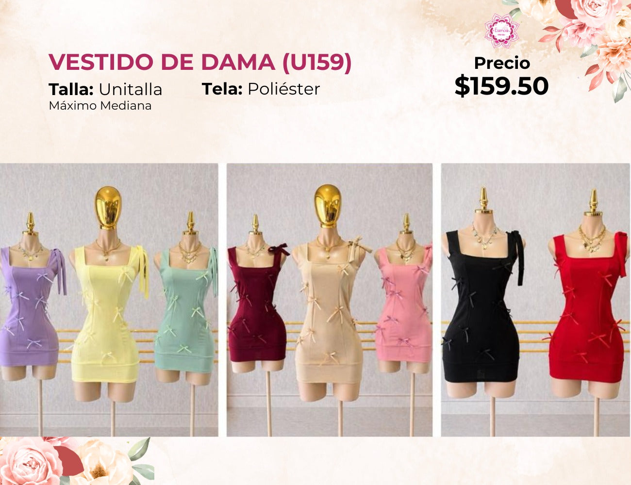 VESTIDO CORTO DE DAMA (U159)