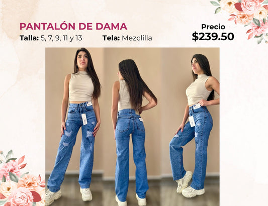 PANTALÓN DE DAMA CON BRILLOS (MAR)