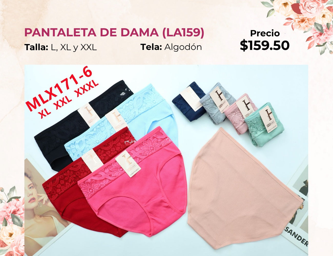 PANTALETAS DE DAMA EXTRA (LA159)