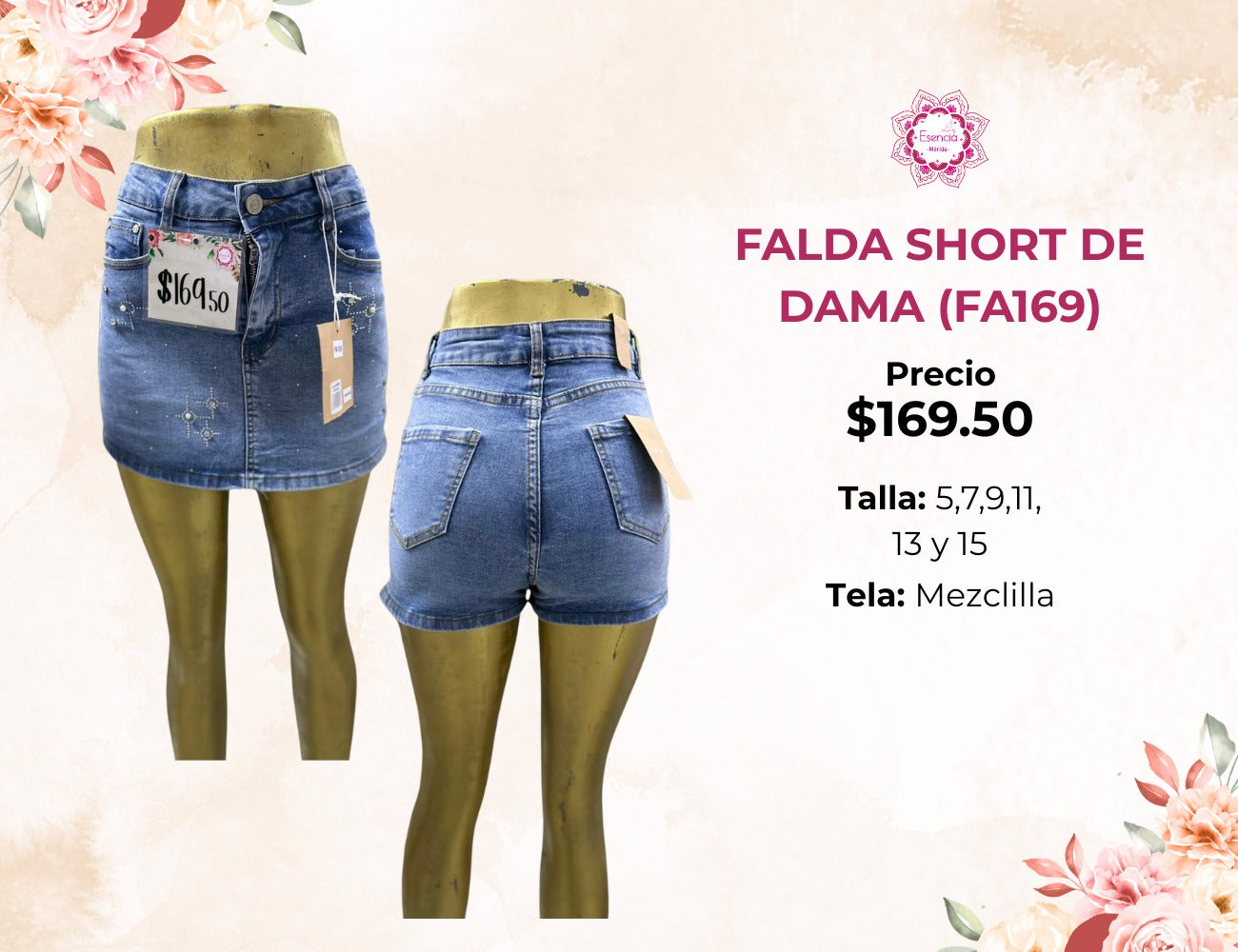 FALDA SHORT DE DAMA (FA169)