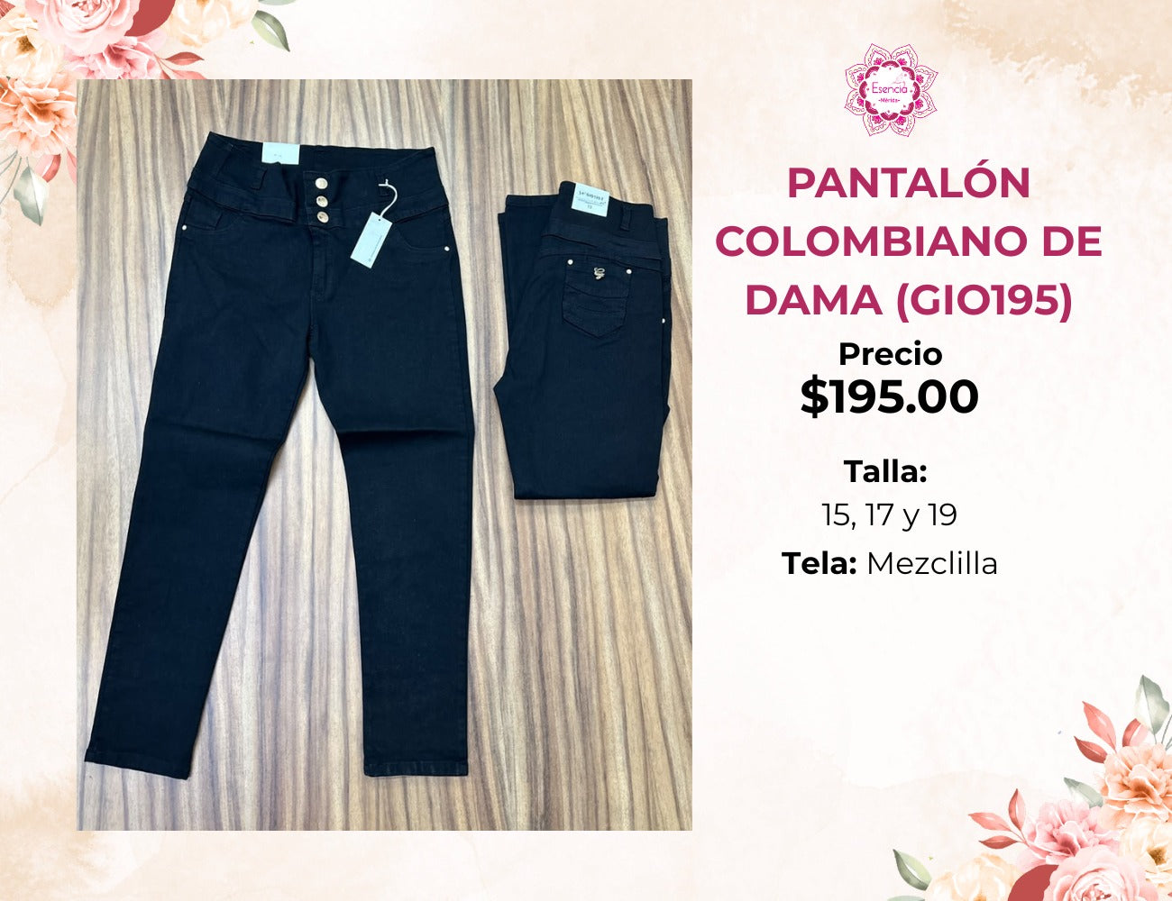 PANTALONES COLOMBIANOS EXTRA PARA DAMA (GIO195)