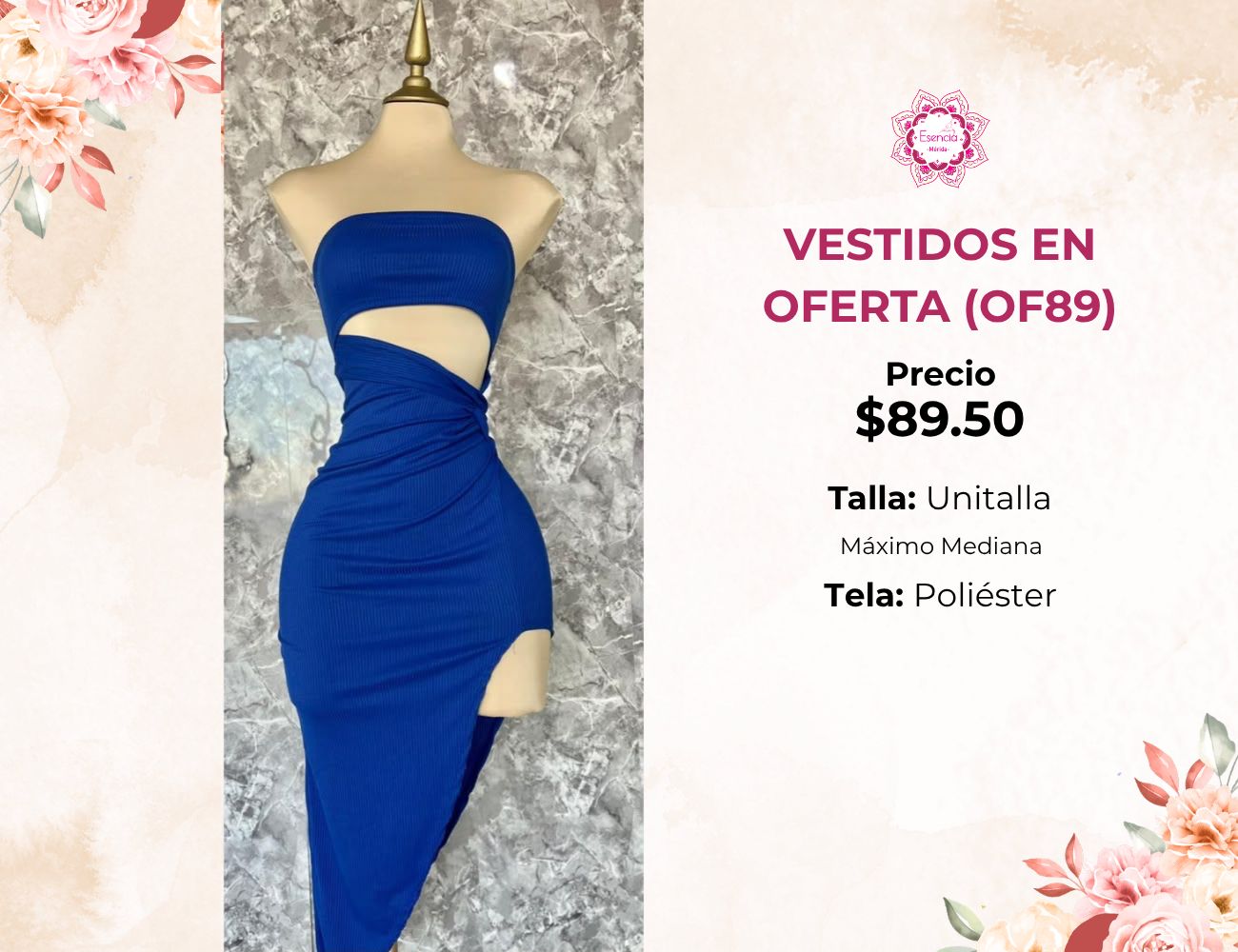 VESTIDO FLORAL DE DAMA (U109)
