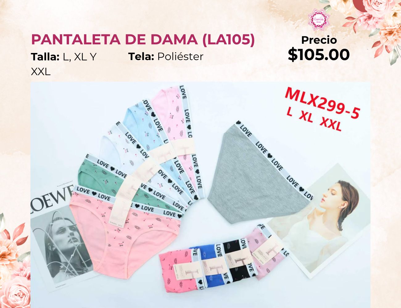 PANTALETAS PARA DAMA (LA105)