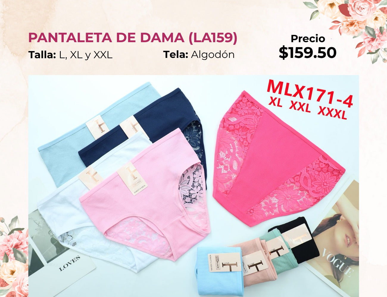 PANTALETAS DE DAMA EXTRA (LA159)