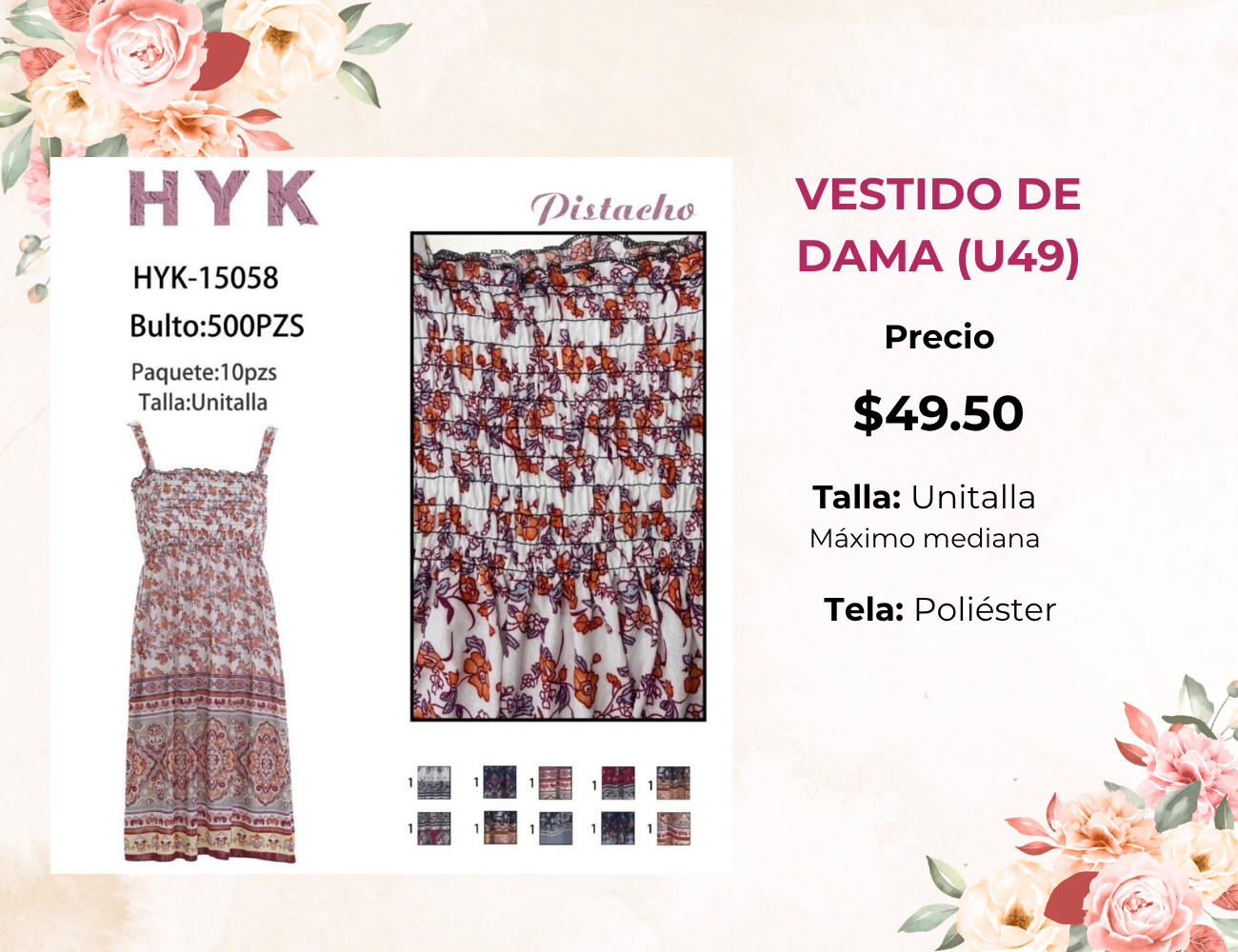 VESTIDOS DE DAMA (U49)