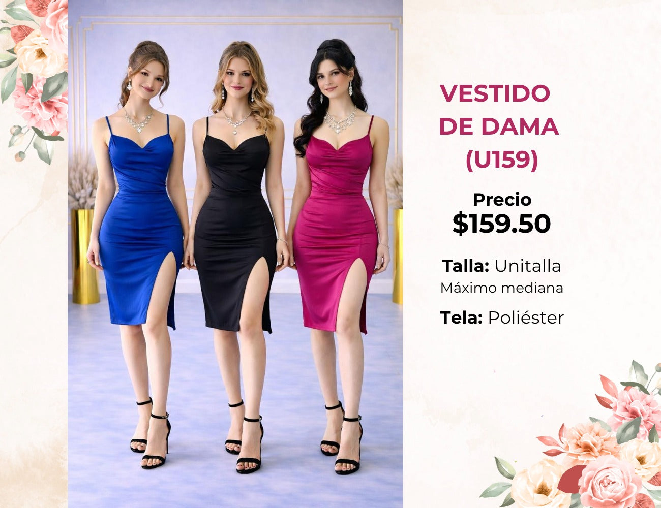 VESTIDOS DE NOCHE PARA DAMA (U159)