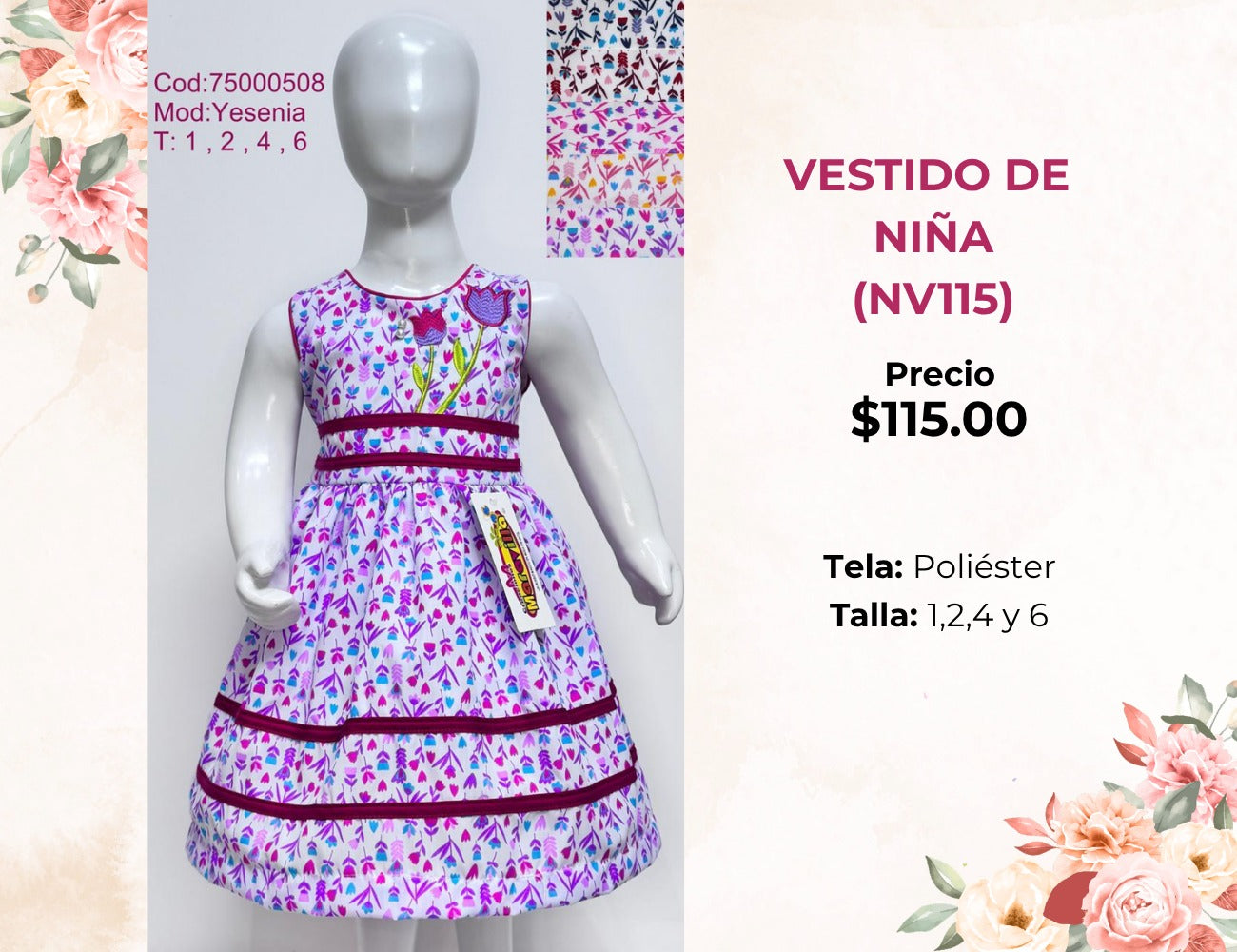 VESTIDOS DE NIÑA (NV115)