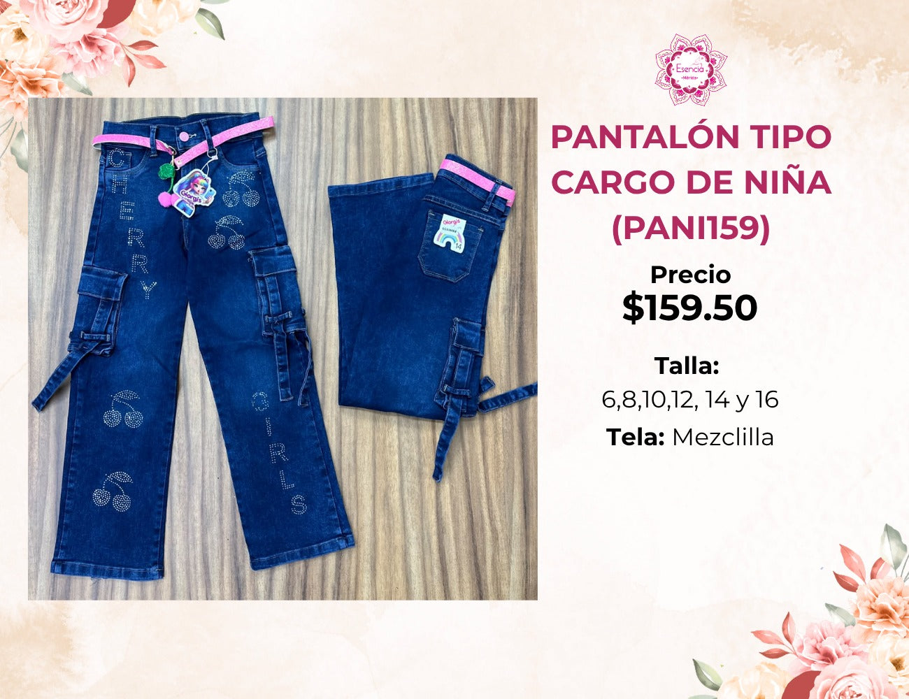 PANTALONES CARGO PARA NIÑA (PANI159)