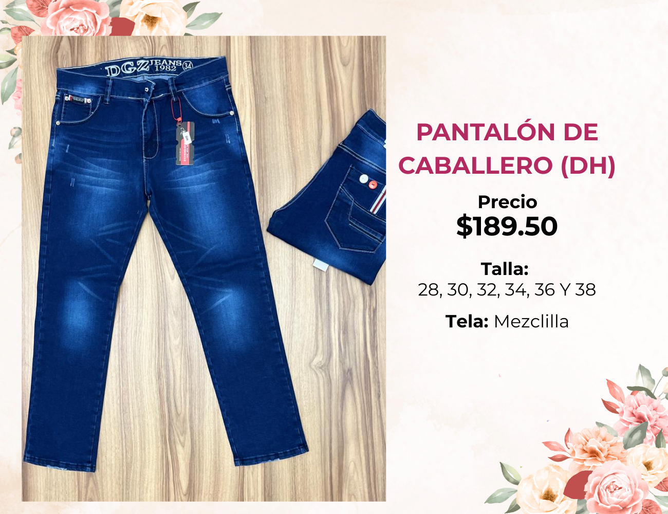 PANTALON DE CABALLERO DE MEZCLILLA (DH)