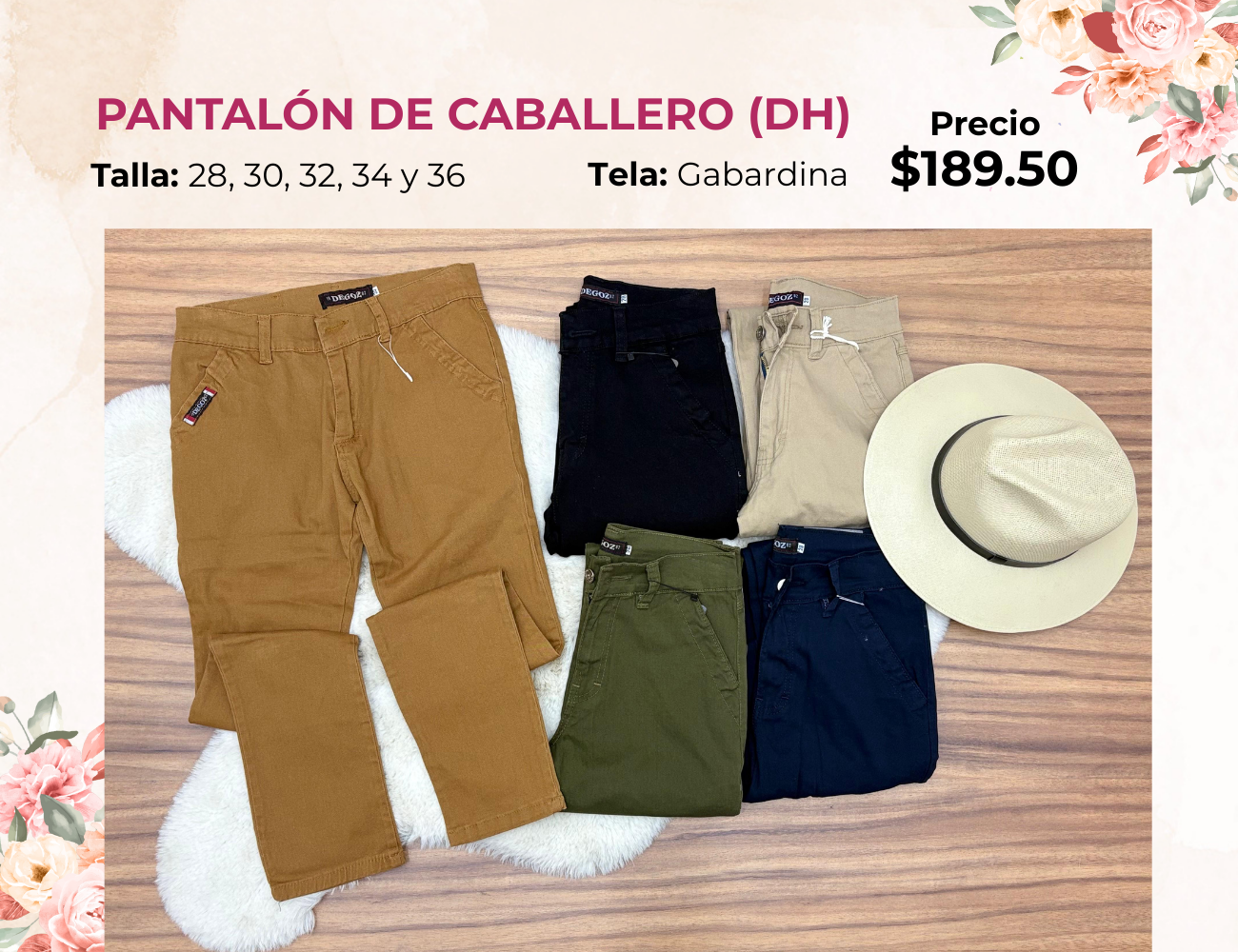 PANTALON DE CABALLERO DE GABARDINA (DH)