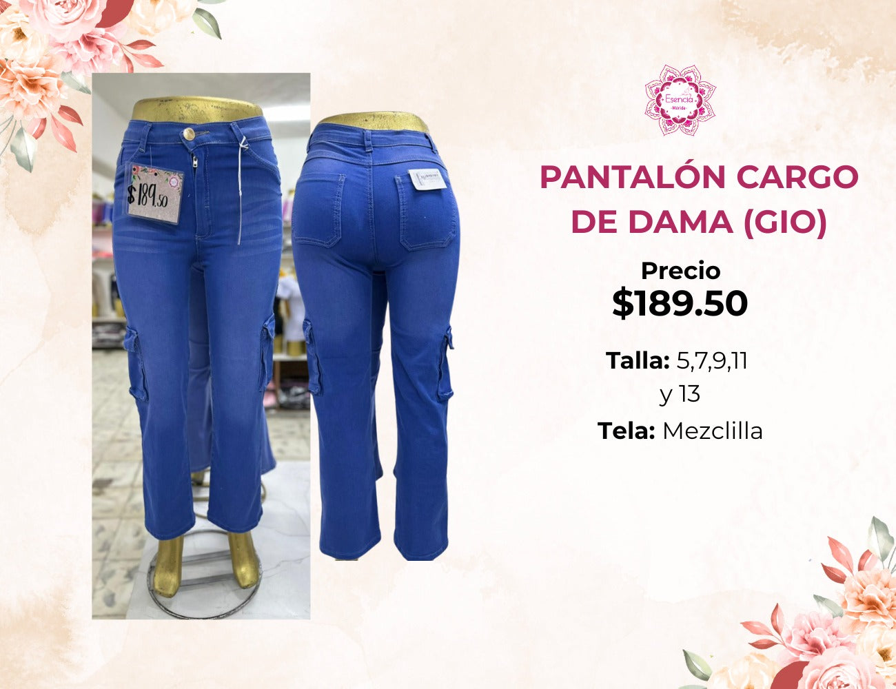 PANTALON CARGO DE DAMA (GIO189)