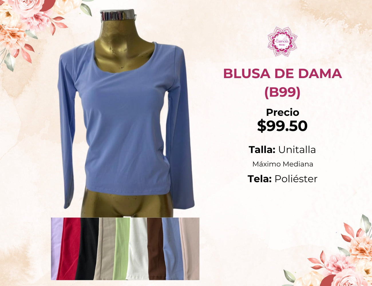 BLUSAS MANGA LARGA PARA DAMA (B99)