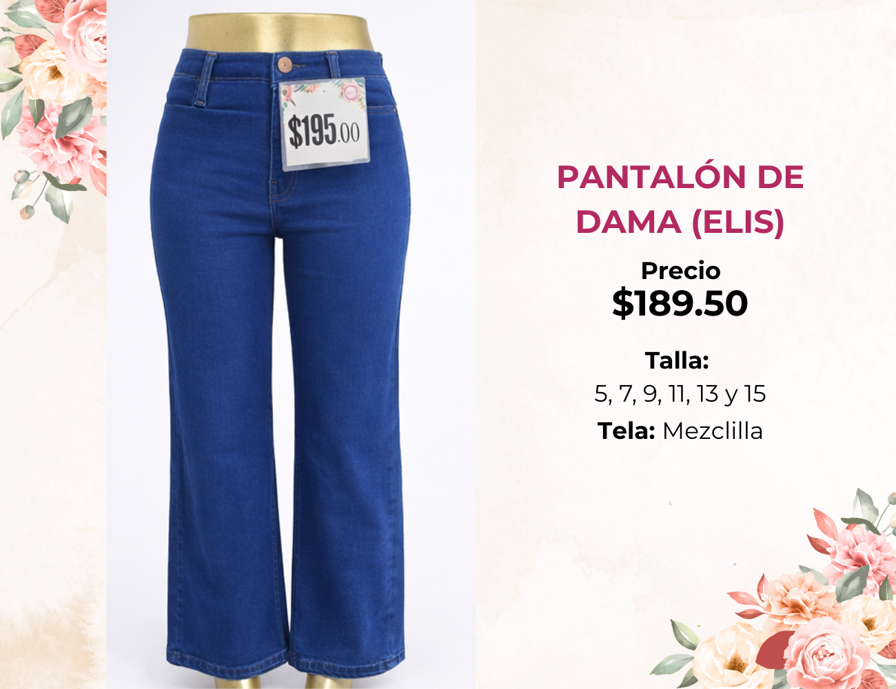 PANTALÓN DE DAMA ENTUBADO (ELIS)