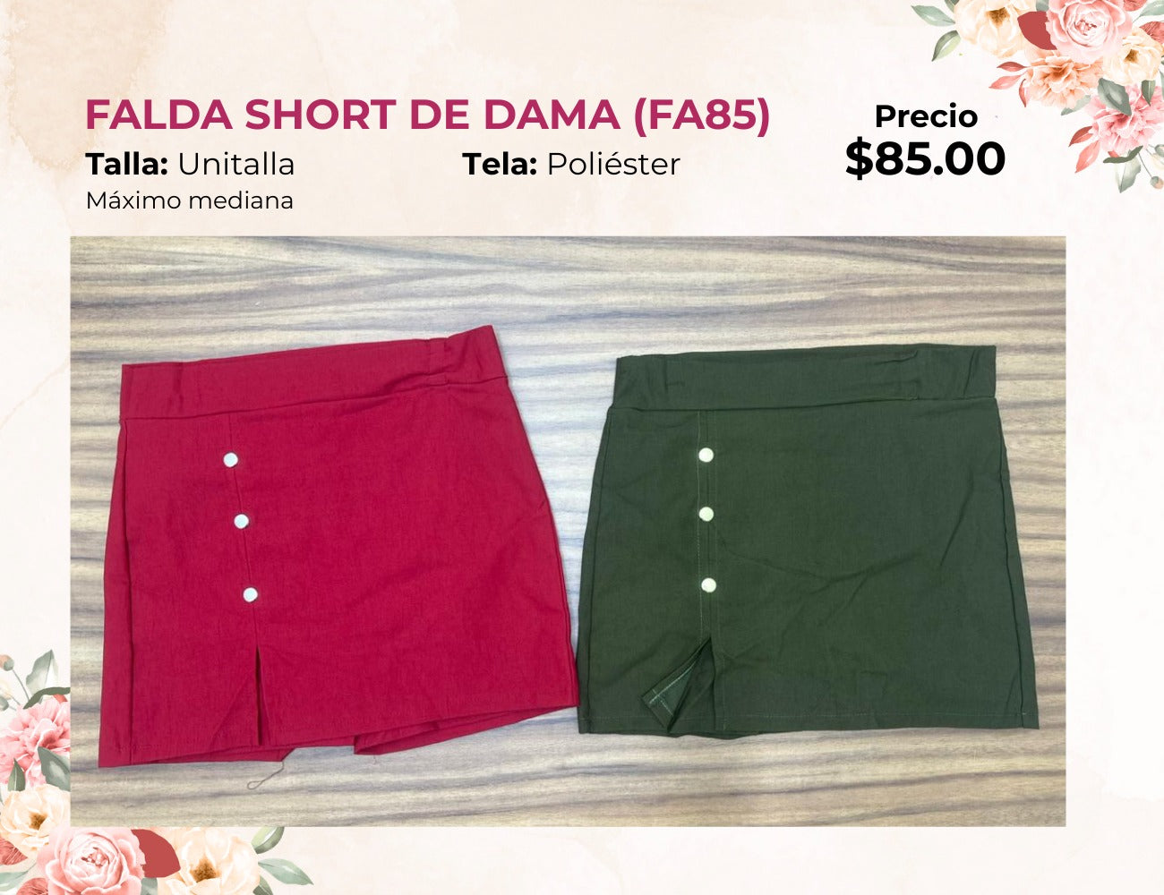 FALDA SHORT DE DAMA (FA85)