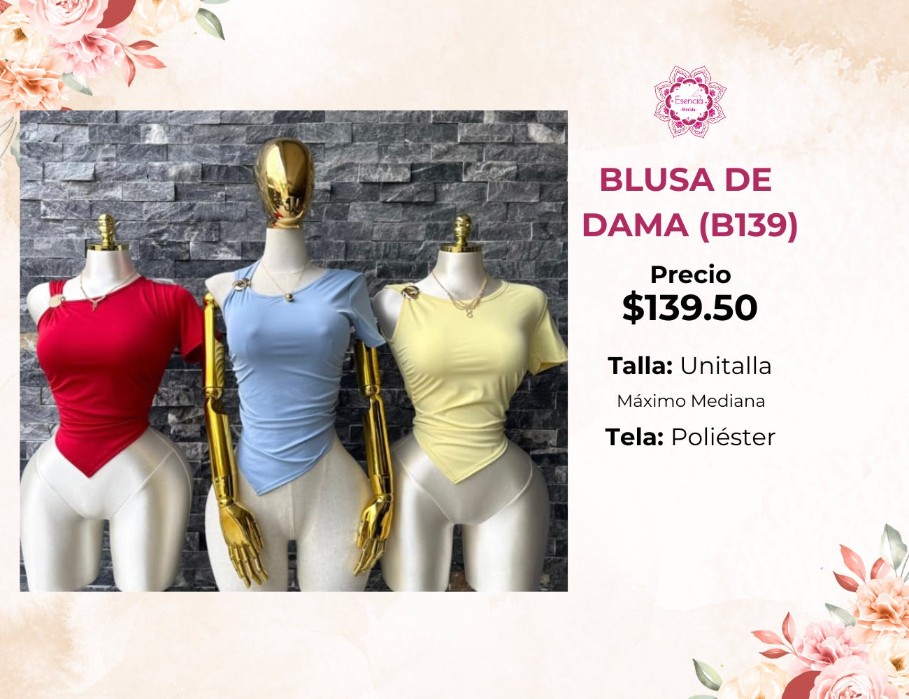 BLUSAS CALIDAD PREMIUM PARA DAMA (B139)