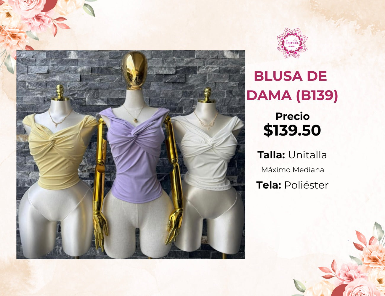 BLUSAS CALIDAD PREMIUM PARA DAMA (B139)