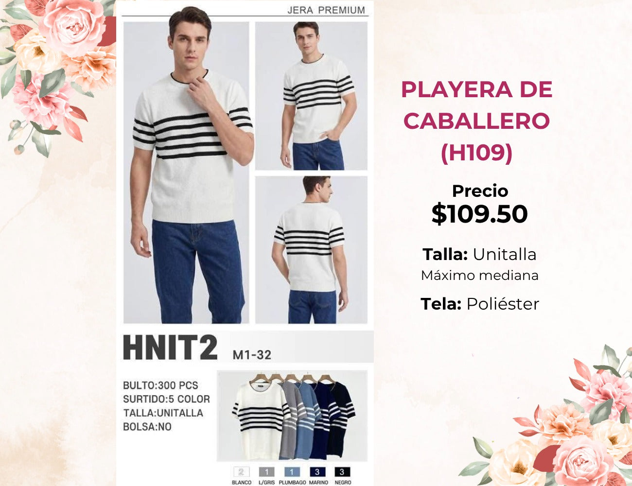 PLAYERAS DE CABALLERO (H109)