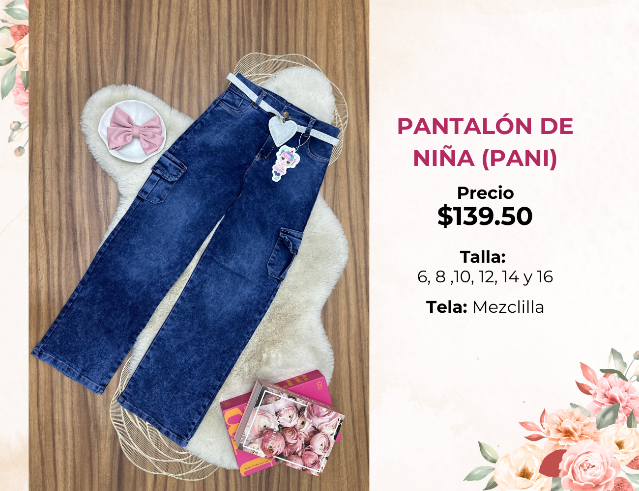 PANTALON DE NIÑA DE MEZCLILLA (PANI)