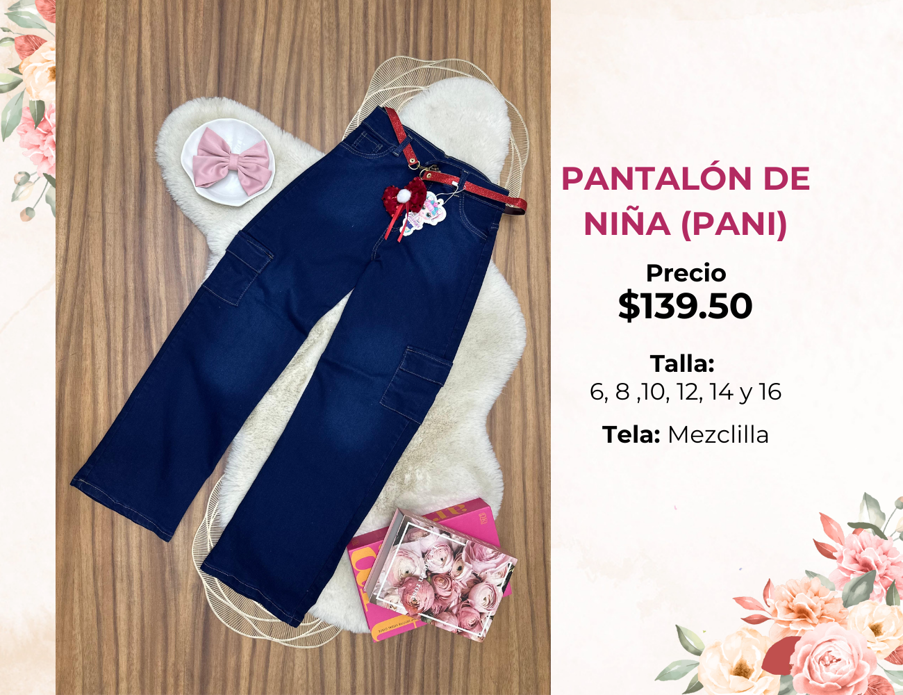 PANTALON DE NIÑA DE MEZCLILLA (PANI)