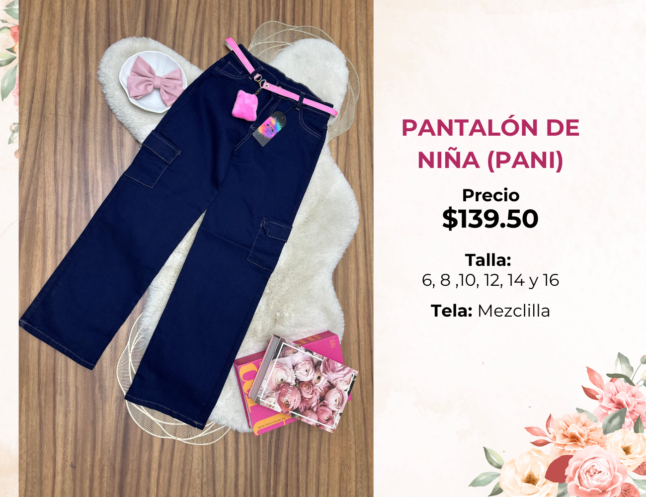 PANTALON DE NIÑA DE MEZCLILLA (PANI)