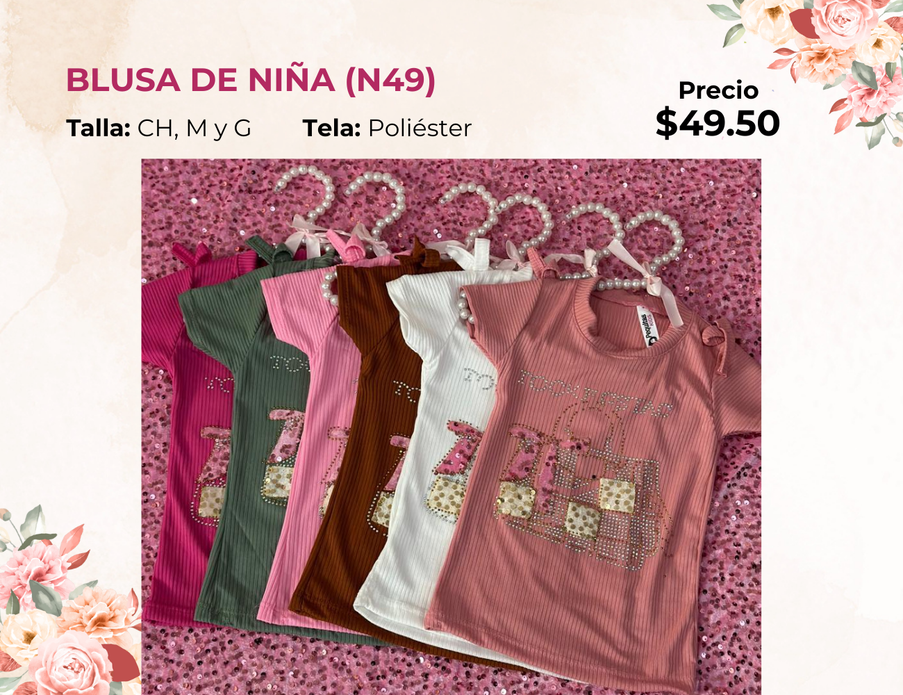 BLUSA DE NIÑA  MANGA CORTA (N49)