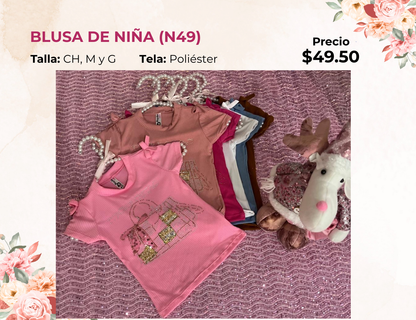 BLUSA DE NIÑA  MANGA CORTA (N49)