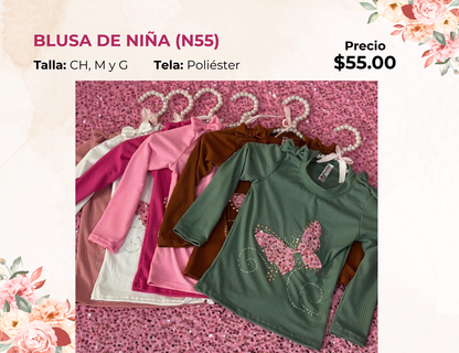 BLUSA DE NIÑA MANGA LARGA (N55)