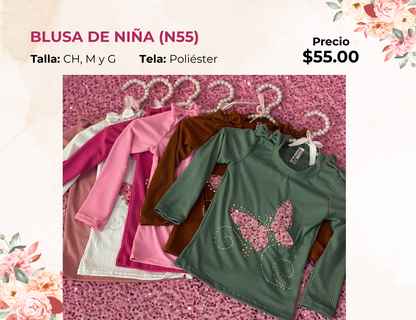 BLUSA DE NIÑA MANGA LARGA (N55)