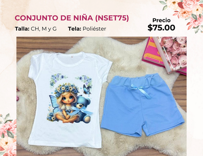 CONJUNTO DE NIÑA CON SHORT (NSET75)