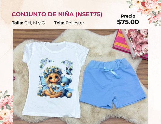 CONJUNTO DE NIÑA CON SHORT (NSET75)