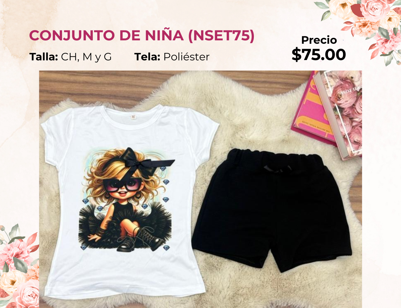 CONJUNTO DE NIÑA CON SHORT (NSET75)