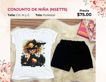 CONJUNTO DE NIÑA CON SHORT (NSET75)