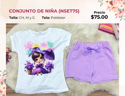 CONJUNTO DE NIÑA CON SHORT (NSET75)