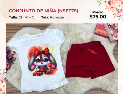 CONJUNTO DE NIÑA CON SHORT (NSET75)
