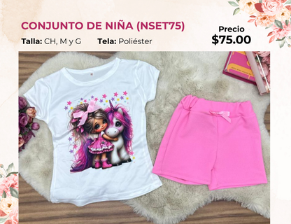 CONJUNTO DE NIÑA CON SHORT (NSET75)