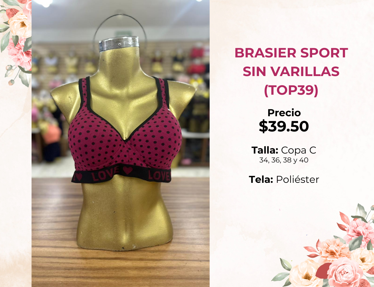 BRASIER SPORT SIN VARILLAS (TOP39)