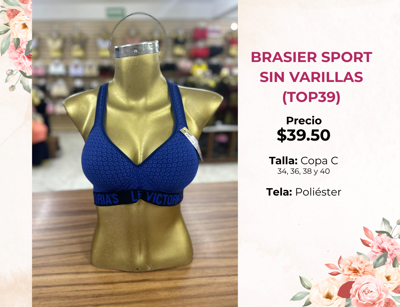 BRASIER SPORT SIN VARILLAS (TOP39)