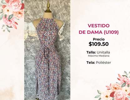 VESTIDO ESTAMPADO DE DAMA (U109)