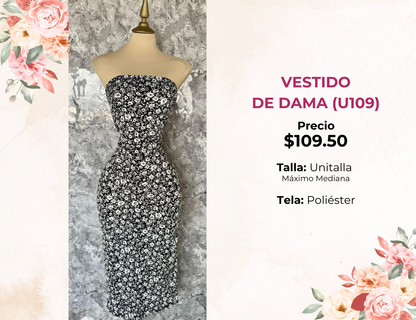 VESTIDO ESTAMPADO DE DAMA (U109)
