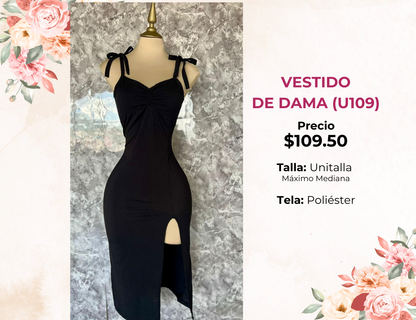 VESTIDO LISO DE DAMA (U109)