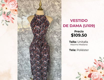 VESTIDO ESTAMPADO DE DAMA (U109)