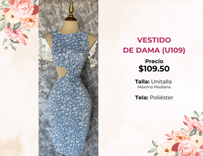 VESTIDO ESTAMPADO DE DAMA (U109)